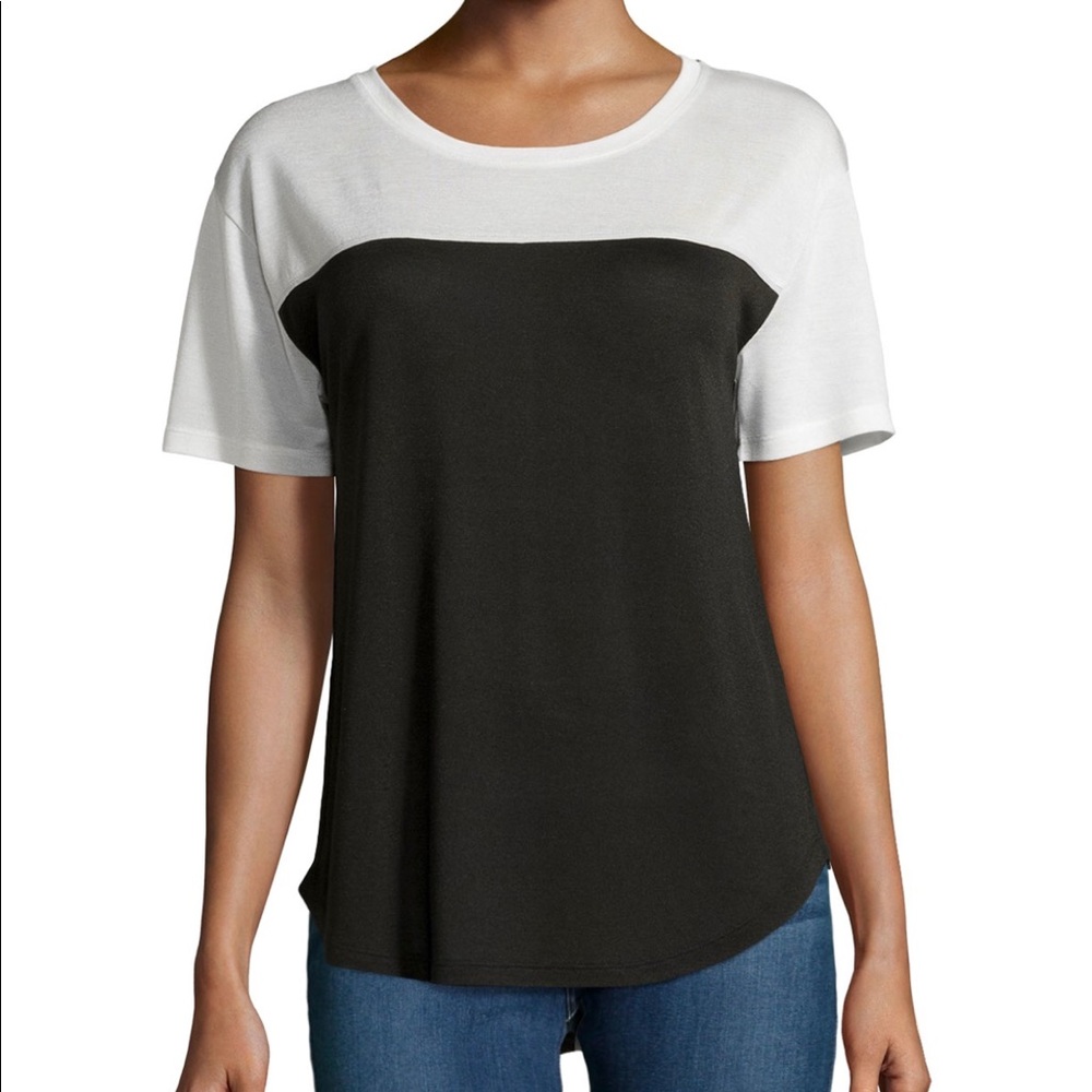 Vince Silk Piping Color Black Tee Size L